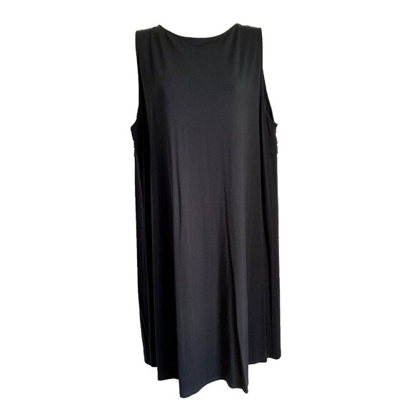 J. Jill Wearever Collection Black Sleeveless Horizontal Pleated Back Dress, XSP - Picture 1 of 13